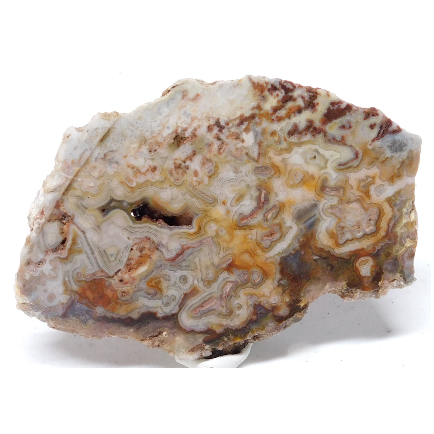 Losa de piedra preciosa de ágata de encaje loco 4.3" x 2.6" x 0.3" - AGATSLAB5003