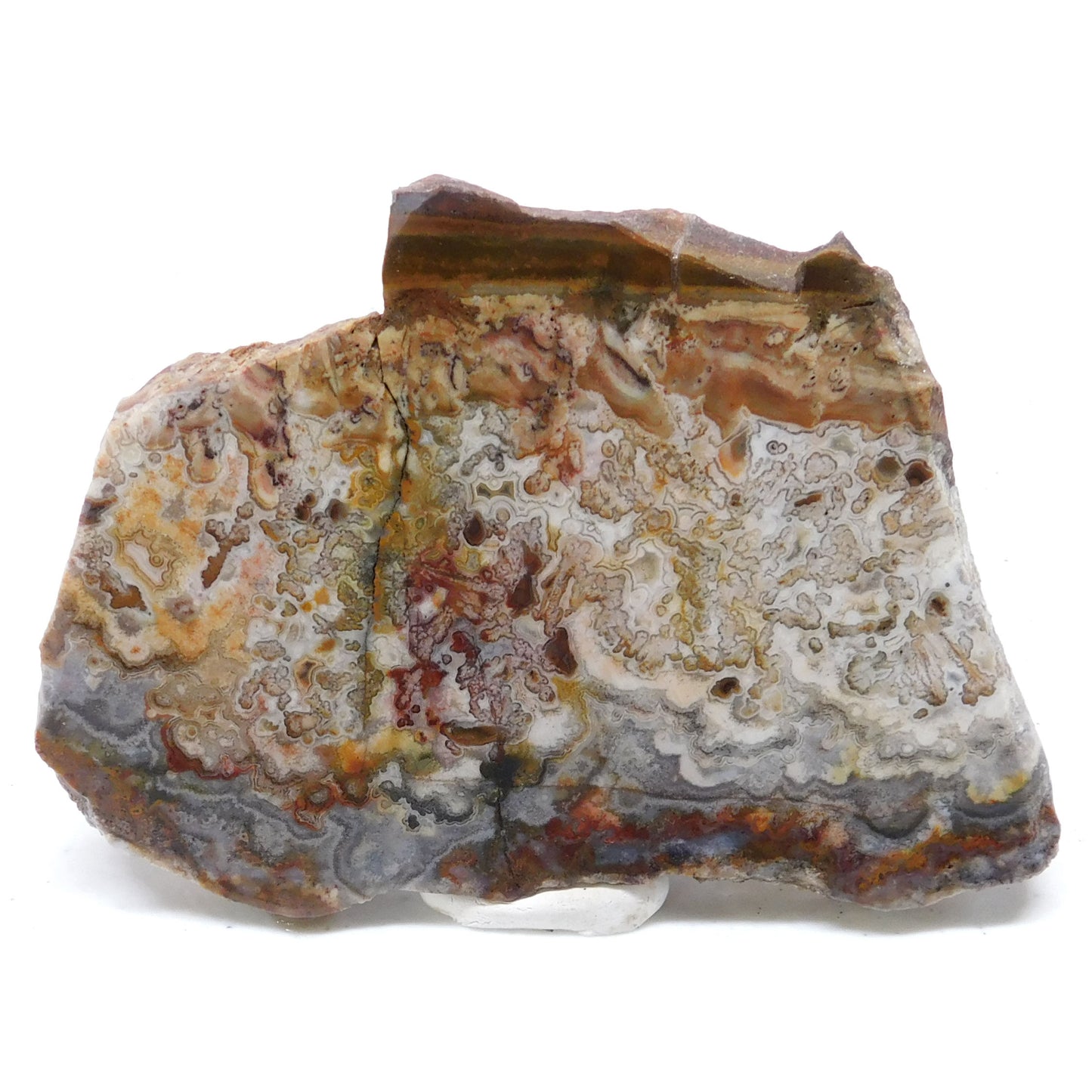 Losa de piedra preciosa de ágata de encaje loco 4.5" x 2.9" x 0.3" - AGATSLAB5005