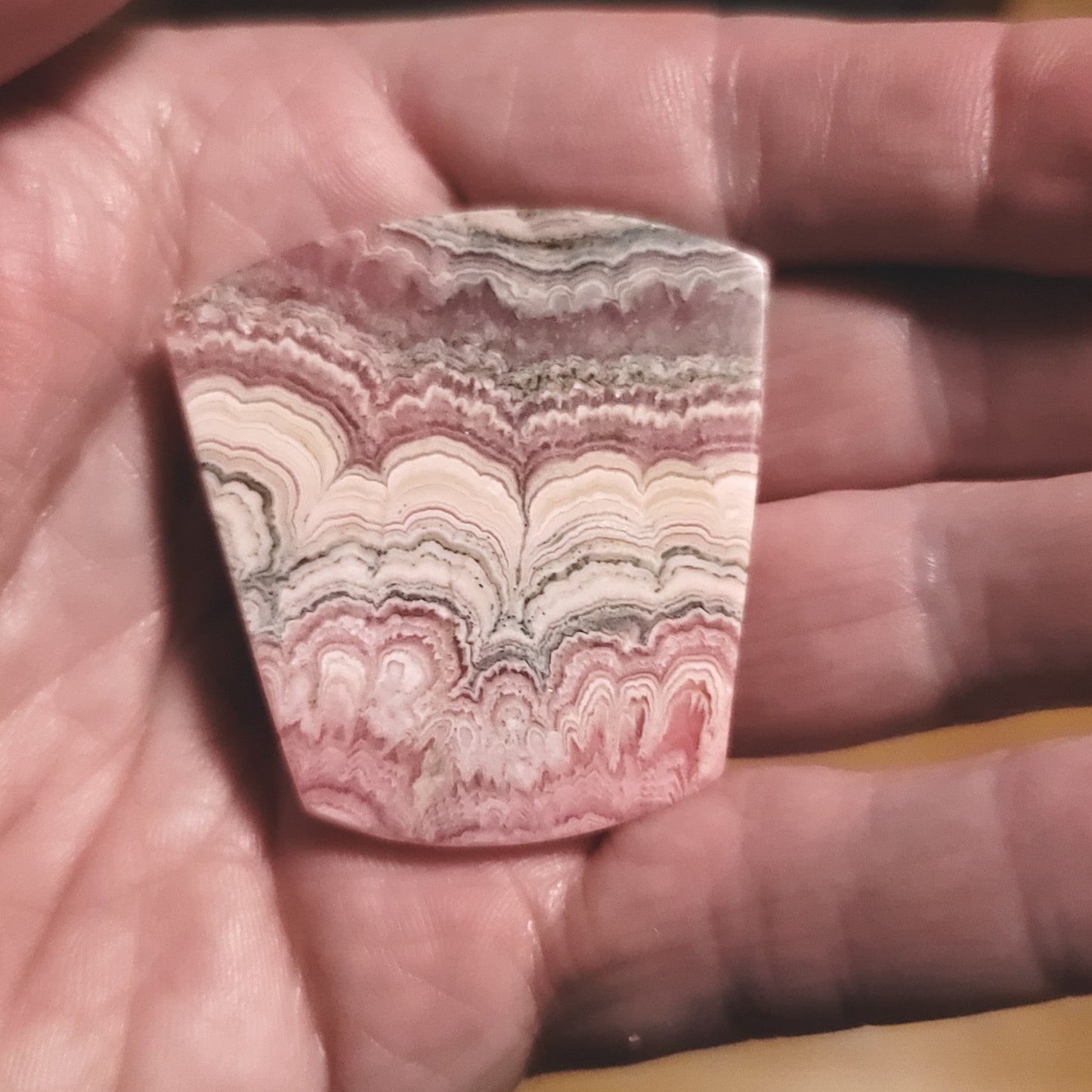 Argentina Rhodochrosite Cabochon - back view