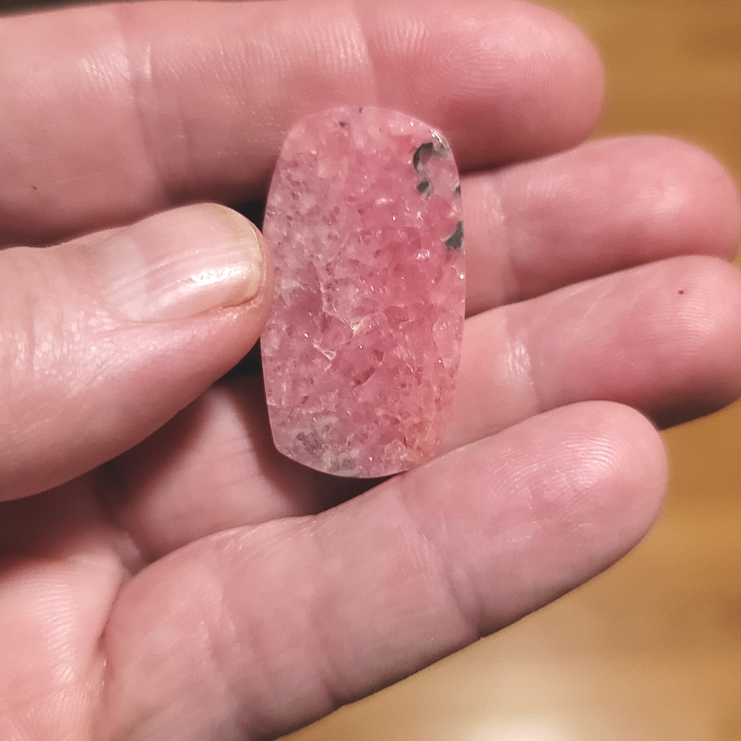 Argentina Rhodochrosite Cabochon - back view