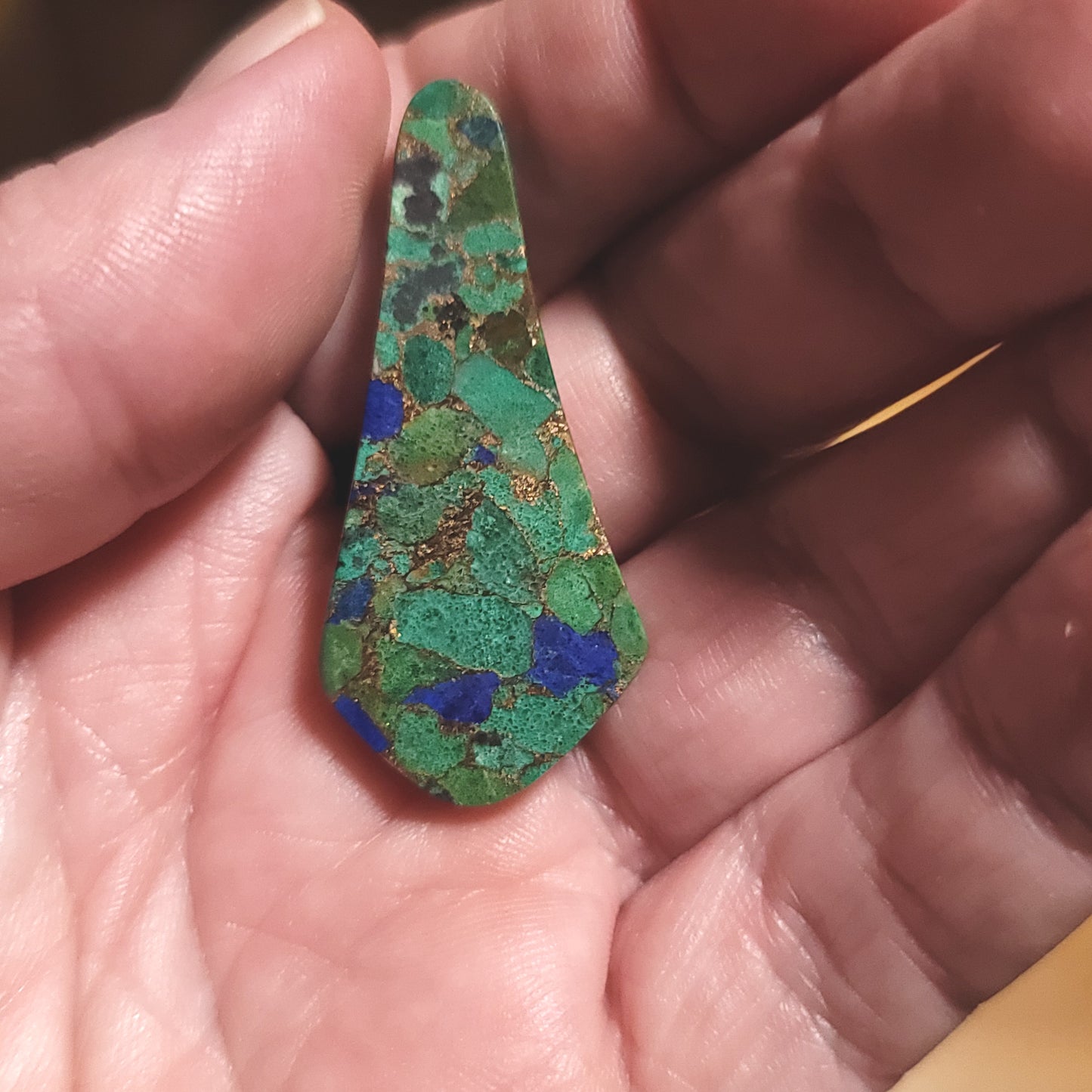 Azurite Metal Matrix Cabochon - back view