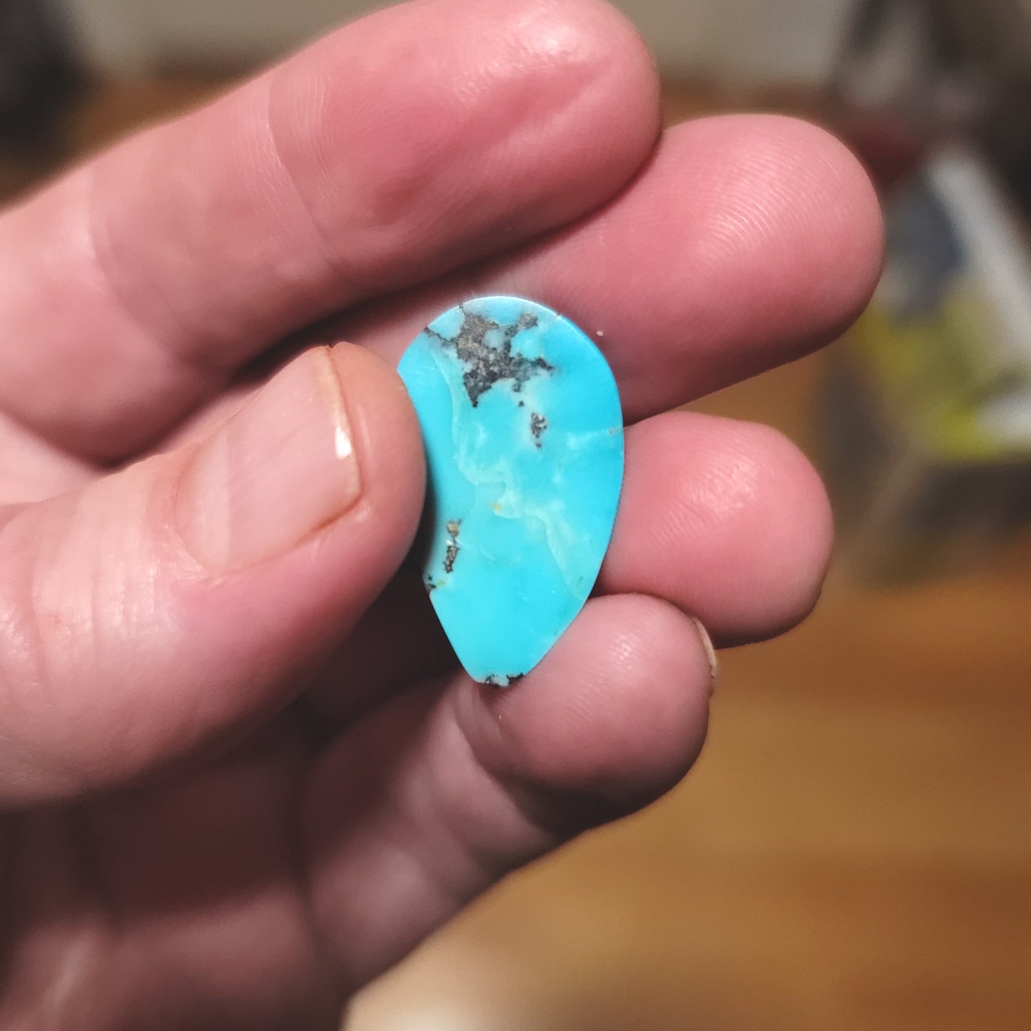 Kingman Turquoise Cabochon - back view