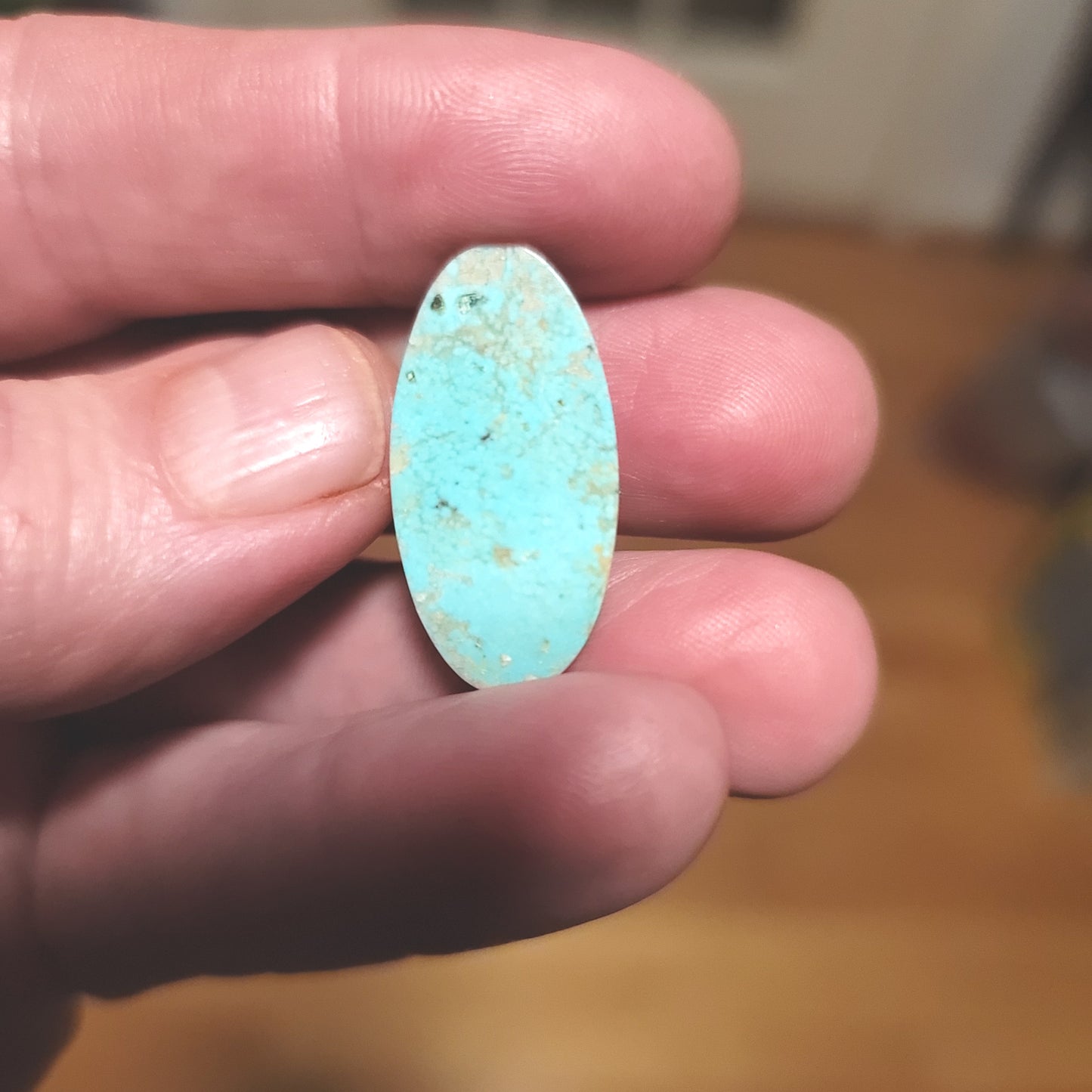 Kingman Turquoise Cabochon - back view