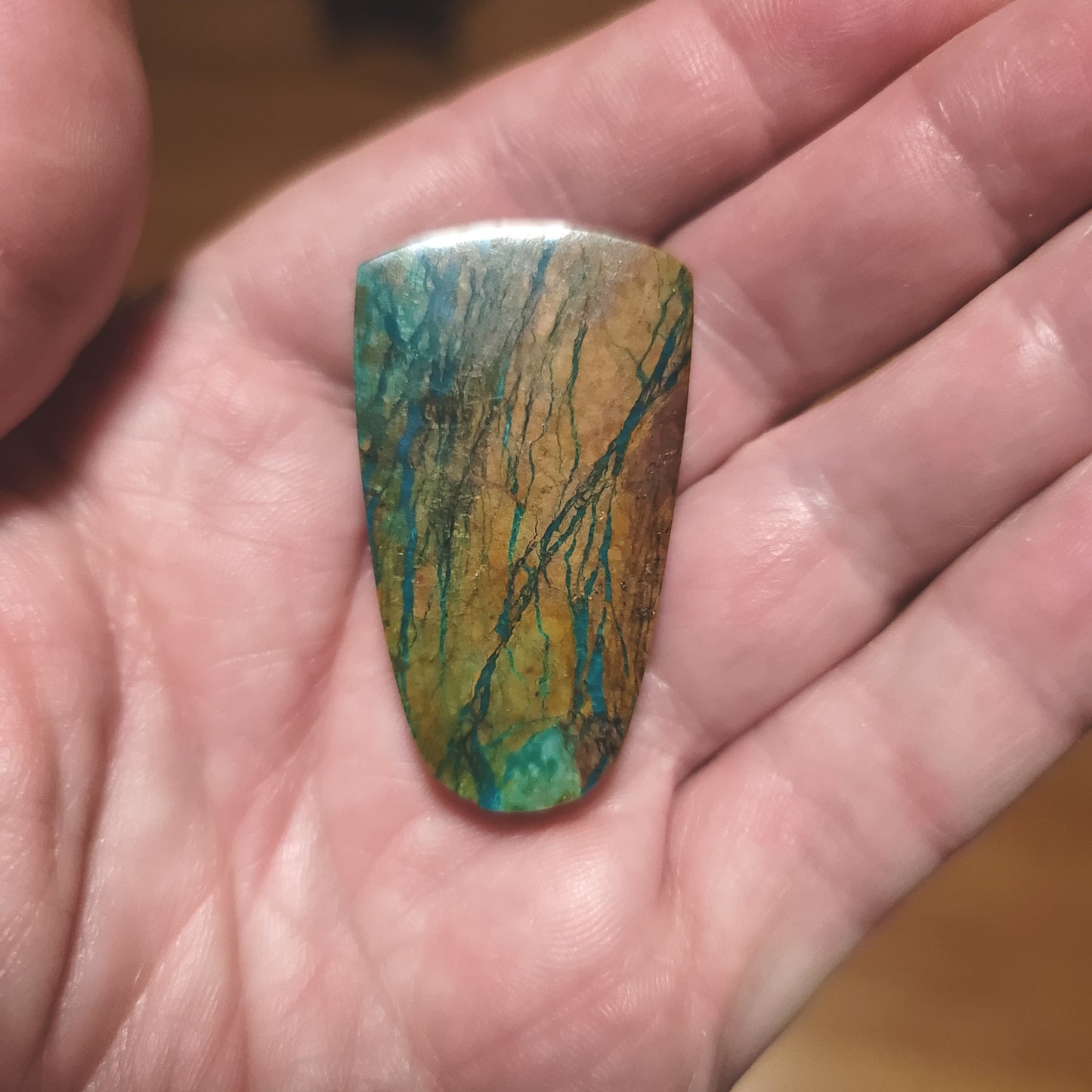 Peruvian Chrysocolla Cabochon - back view