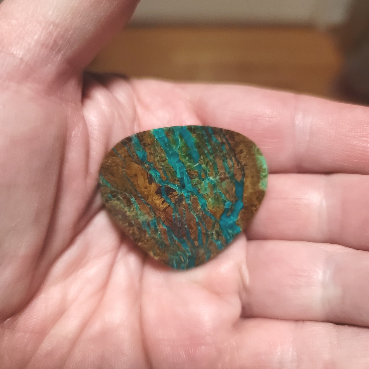 Peruvian Chrysocolla Cabochon - back view