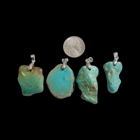 Sonoran Turquoise Drilled Stone Pendants - Pack of 4