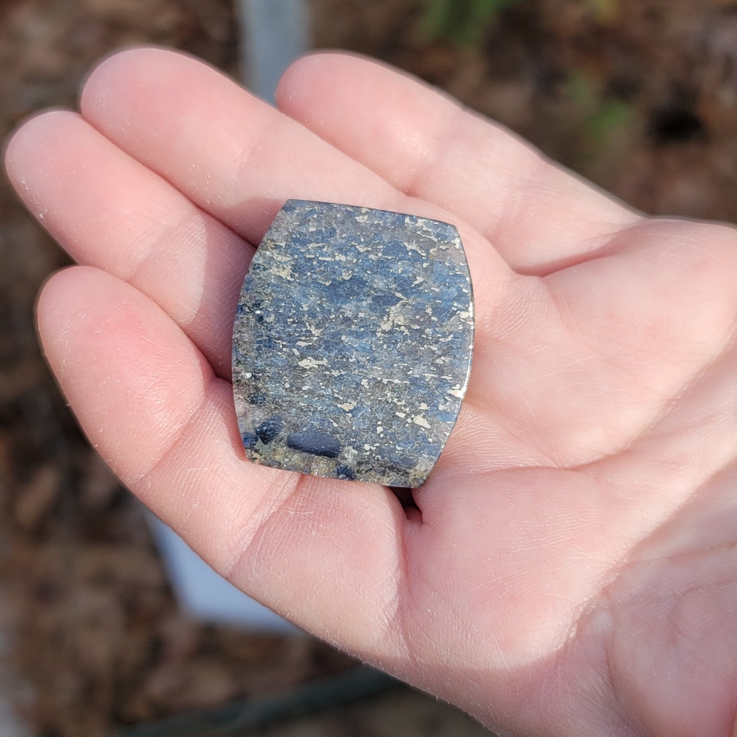 Virginia Kyanite with Pyrite Cabochon - front view