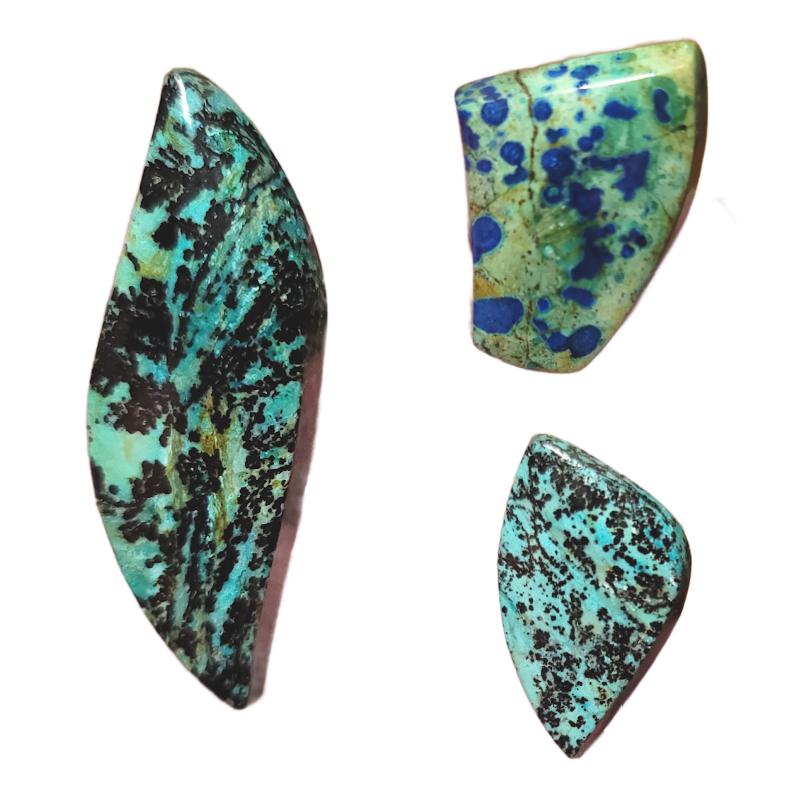 Morenci Azurite and Chrysocolla Cabochons