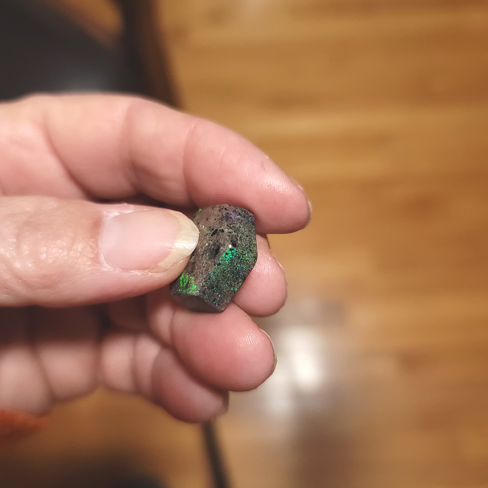 Australian Andamooka Opal Cabochon - side view