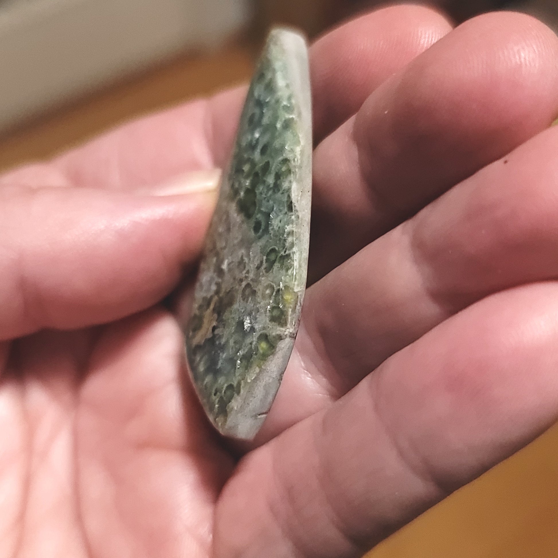 Arkansas Wavellite Cabochon - side view