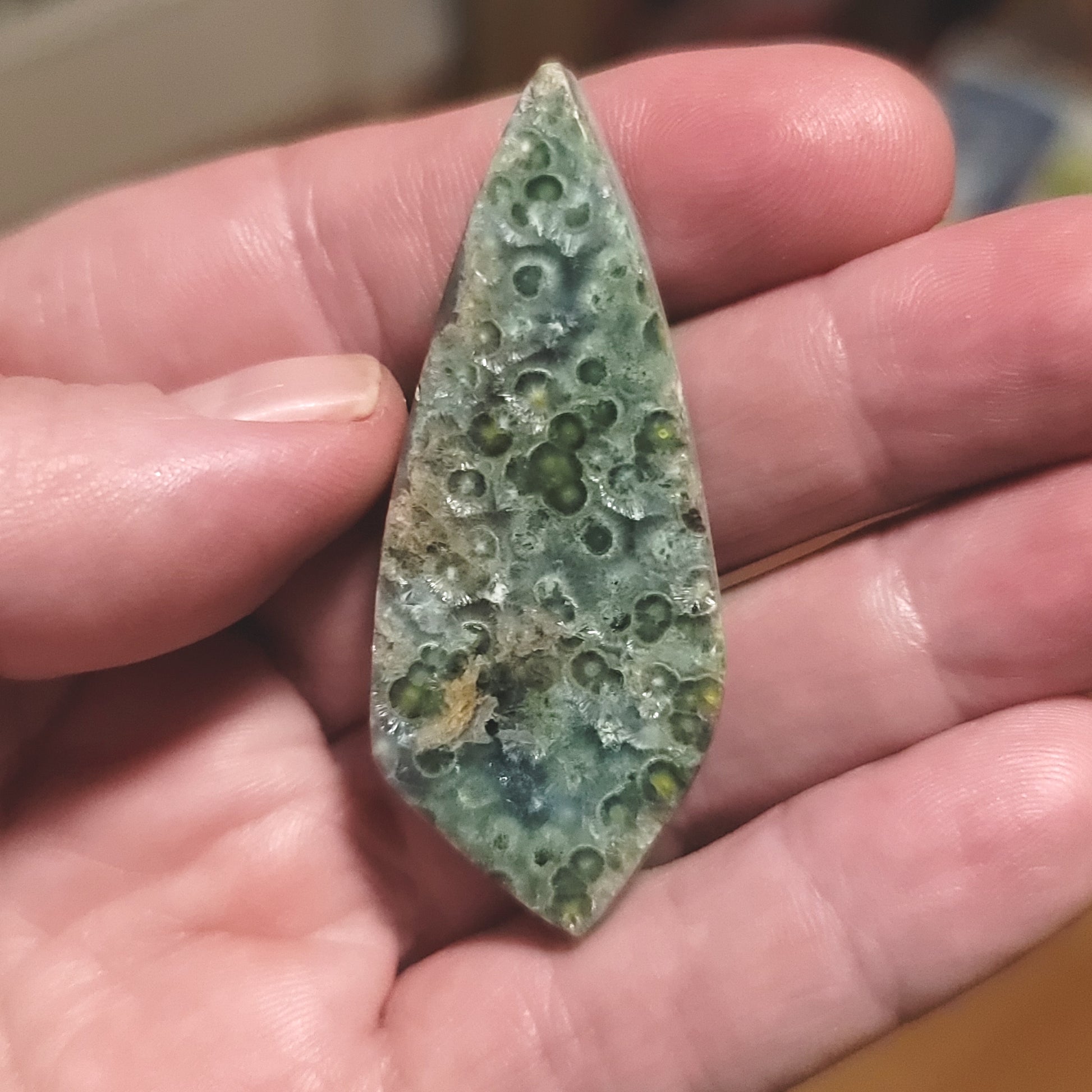 Arkansas Wavellite Cabochon - front view