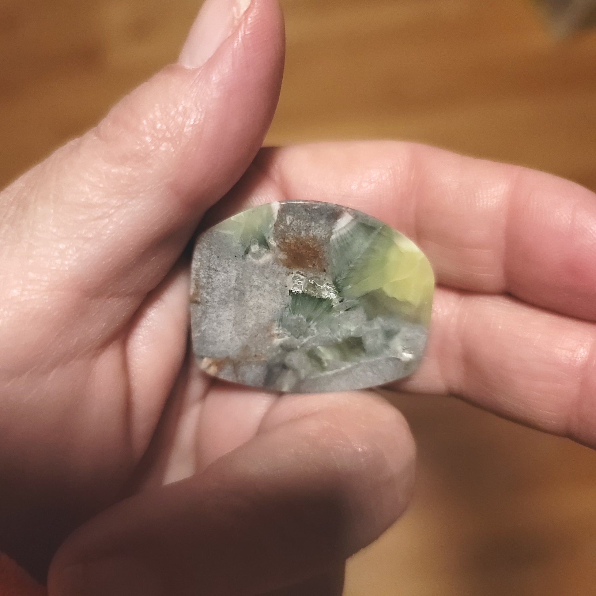 Arkansas Wavellite Cabochon - back view