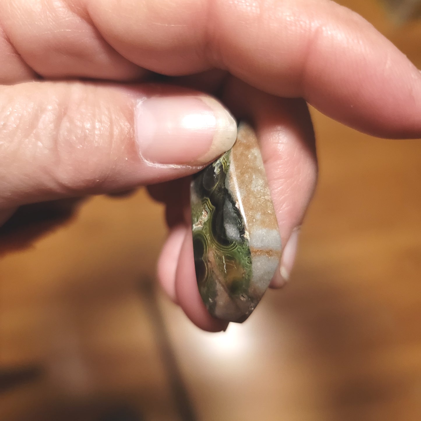 Arkansas Wavellite Cabochon - side view