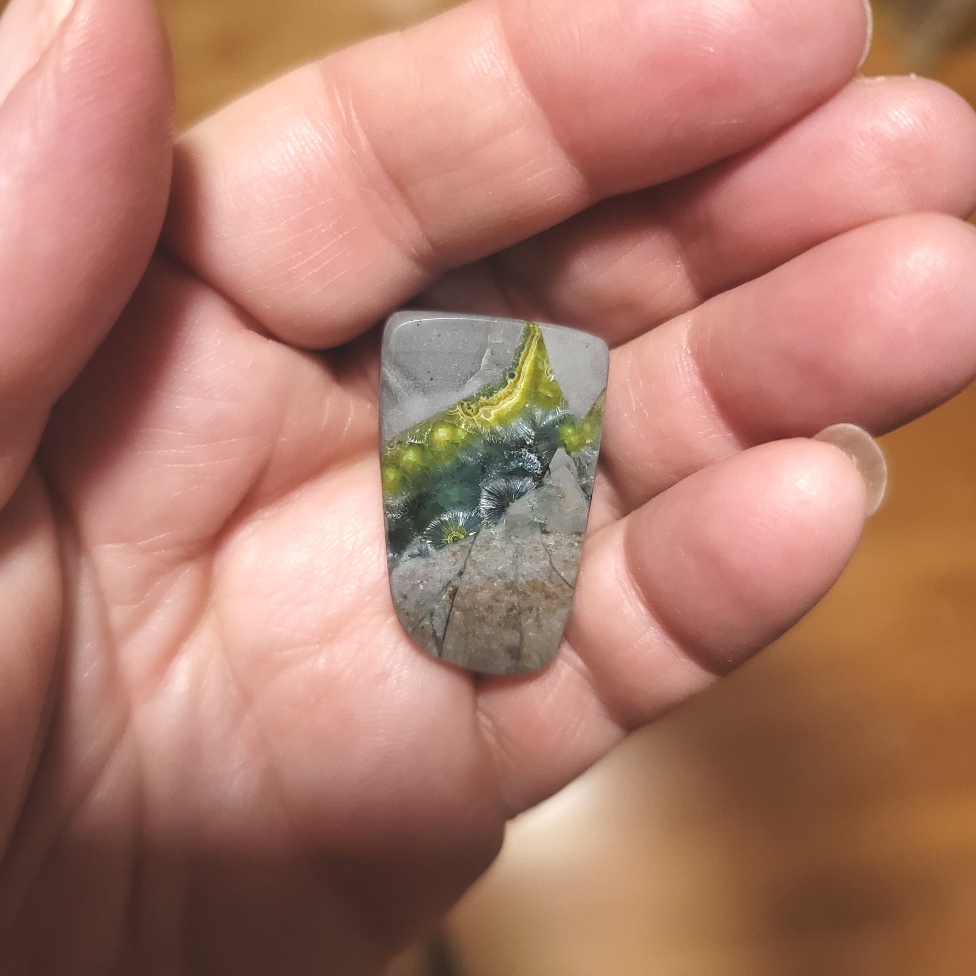 Arkansas Wavellite Cabochon - back view