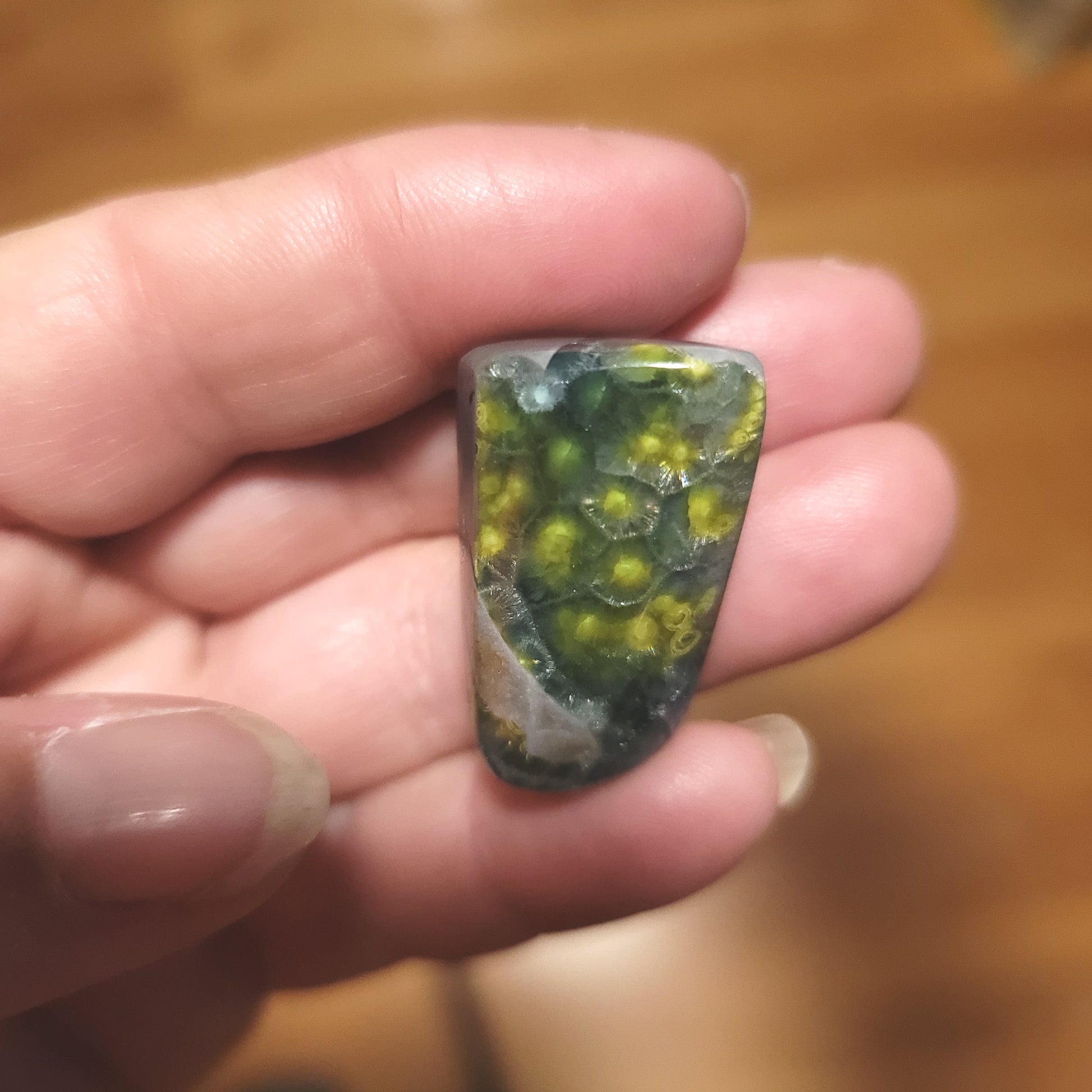 Arkansas Wavellite Cabochon - front view