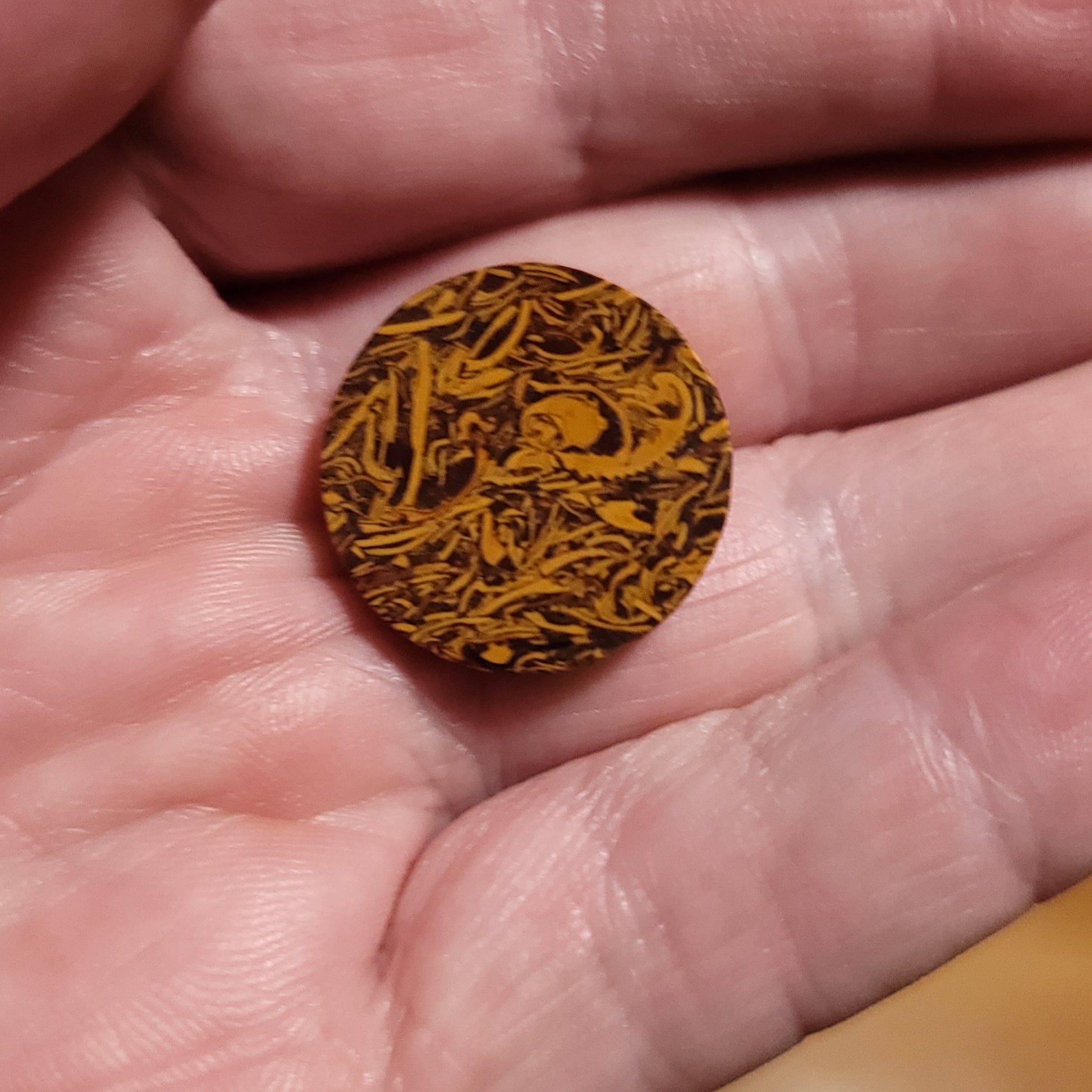 Coquina - Indian Script Stone Cabochon - back view