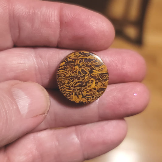 Coquina - Indian Script Stone Cabochon - front view