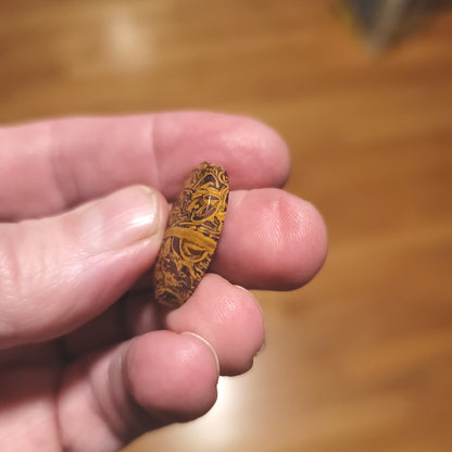 Coquina - Indian Script Stone Cabochon - side view