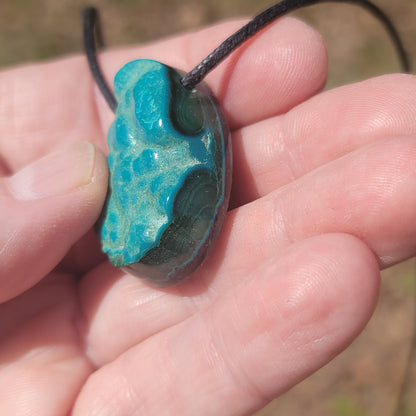 Congo Botryoidal Chrysocolla Drilled Gemstone