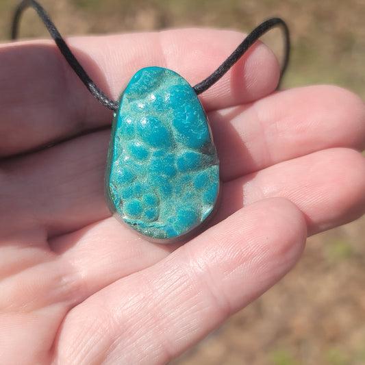 Congo Botryoidal Chrysocolla Drilled Gemstone