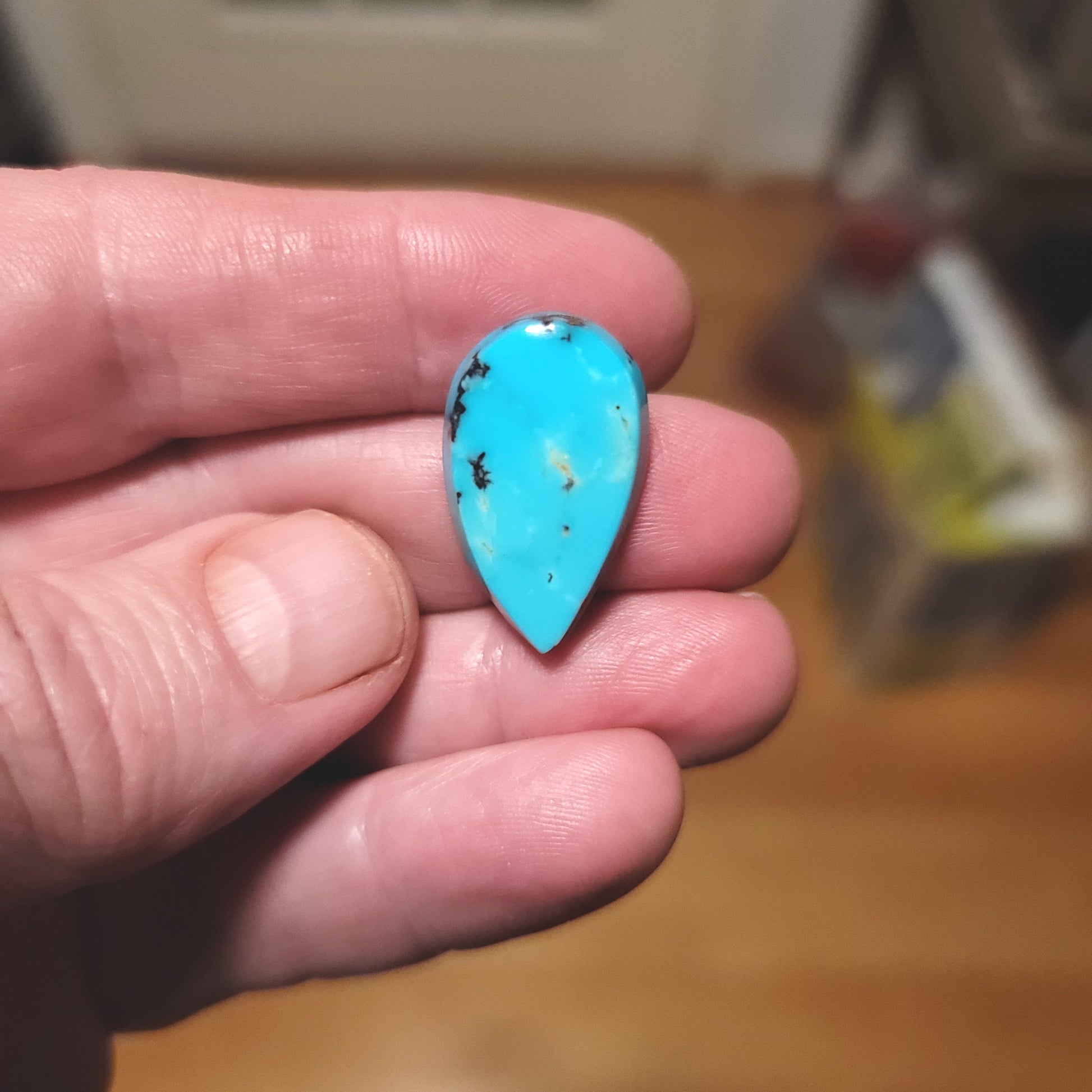 Kingman Turquoise Cabochon - front view