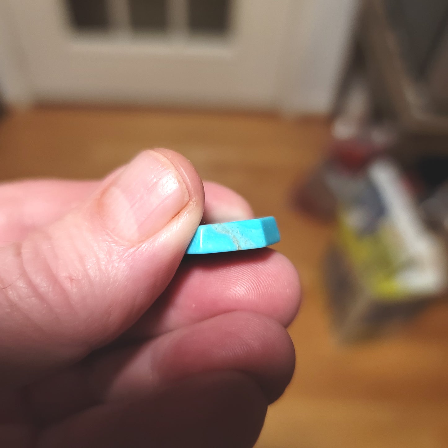 Kingman Turquoise Cabochon - side view