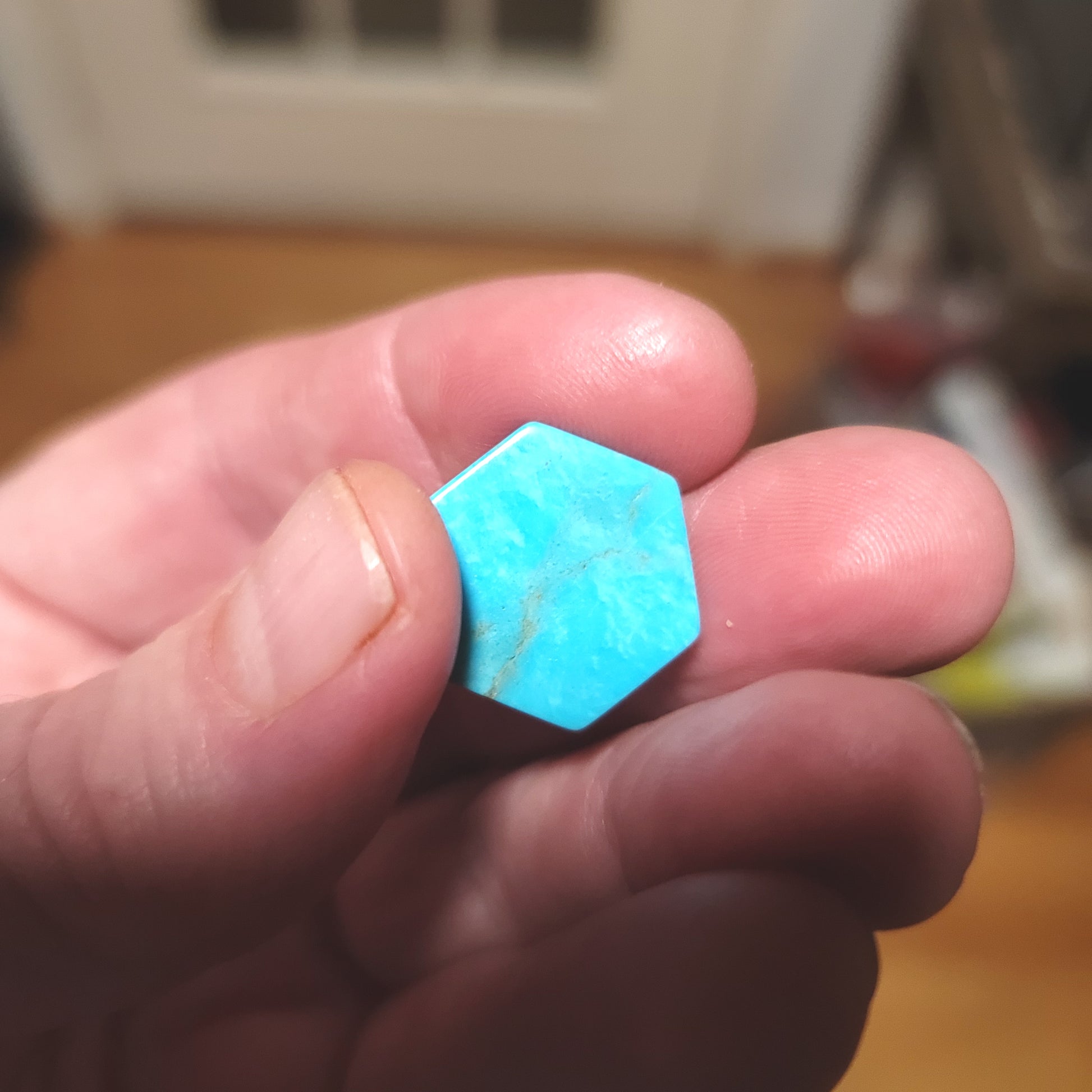 Kingman Turquoise Cabochon - back view