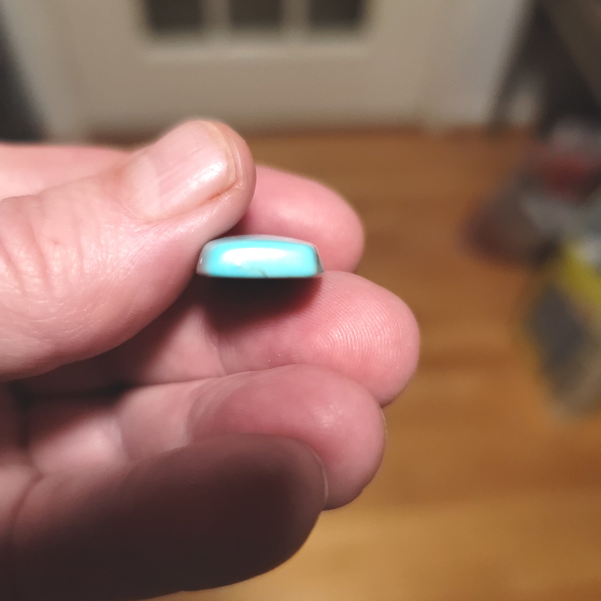 Kingman Turquoise Cabochon - side view