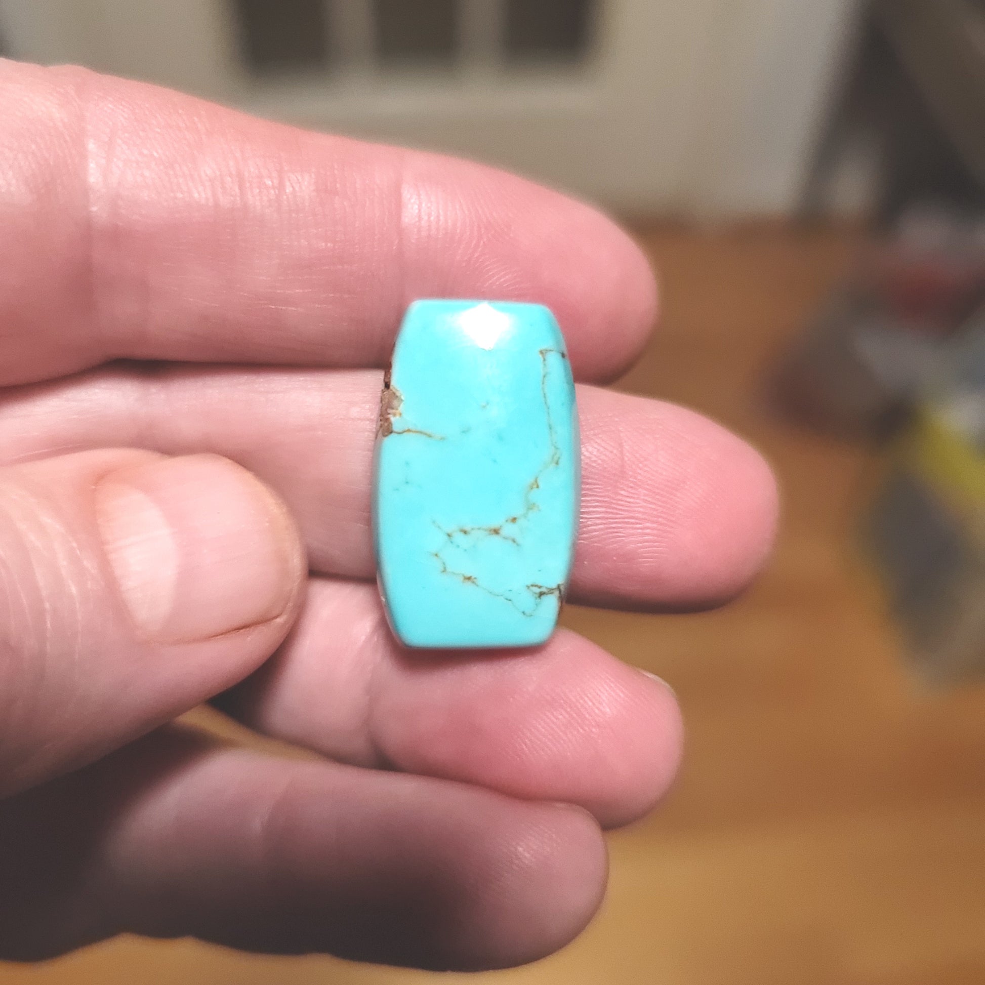 Kingman Turquoise Cabochon - front view