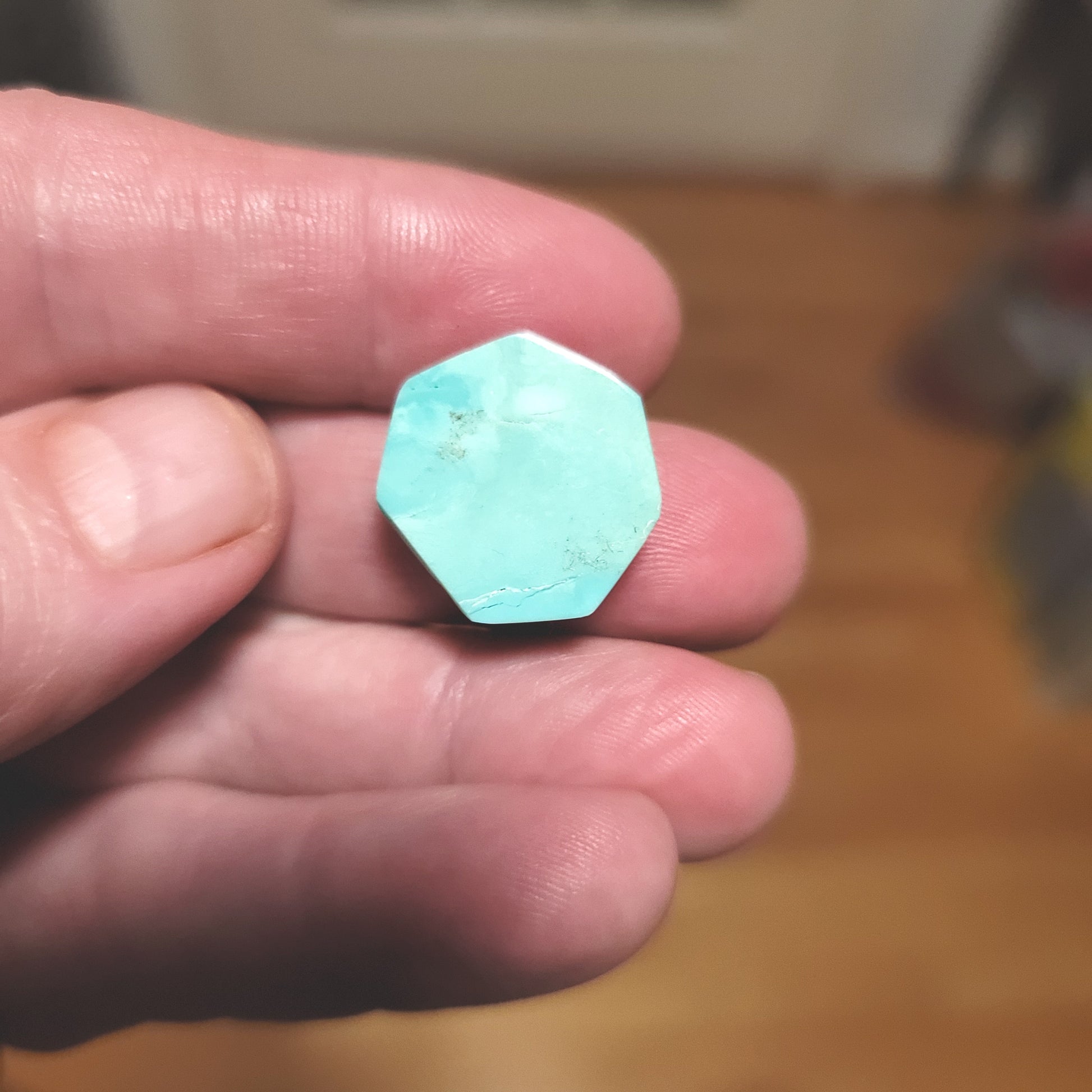 Kingman Turquoise Cabochon - back view