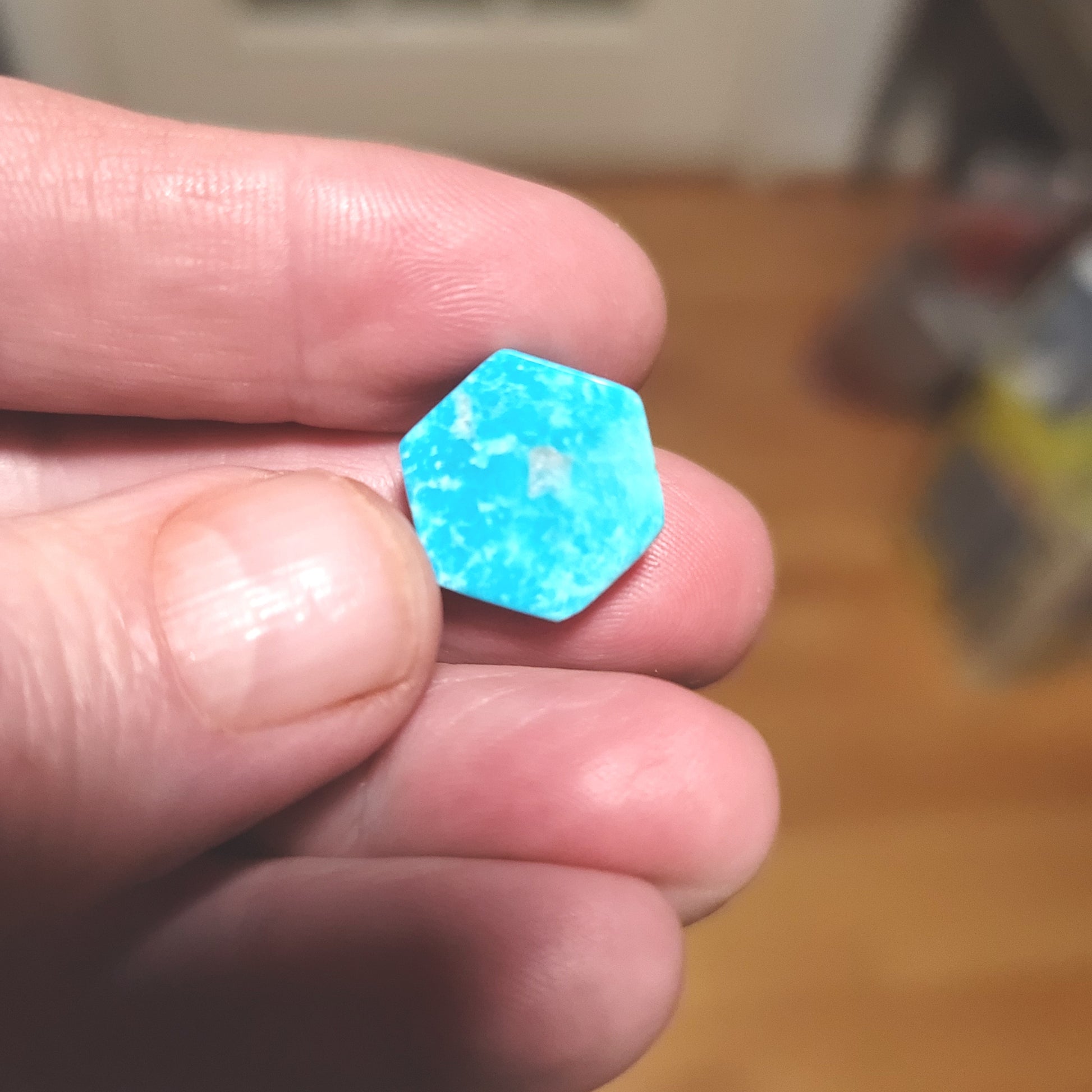 Kingman Turquoise Cabochon - back view