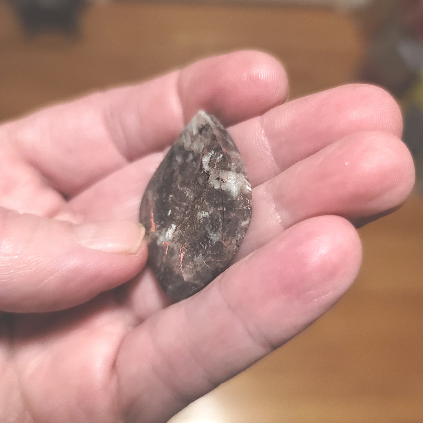 Michigan Native Copper Cabochon - side view