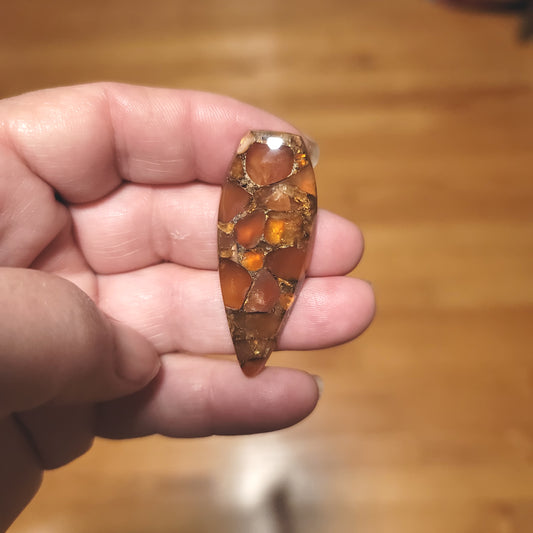 Carnelian Bronze Metal Matrix Cabochon