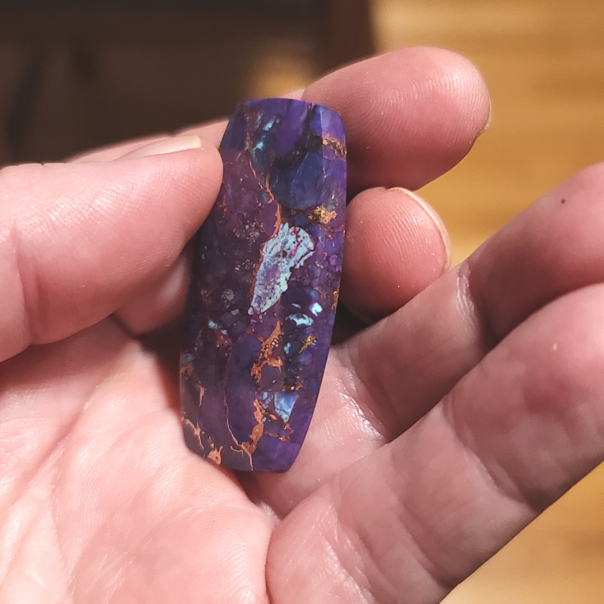 Mohave Purple Turquoise Cabochon - side view