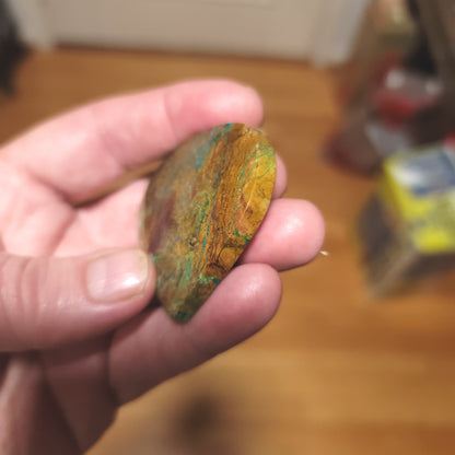 Peruvian Chrysocolla Cabochon - side view