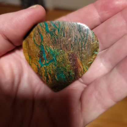 Peruvian Chrysocolla Cabochon - back view