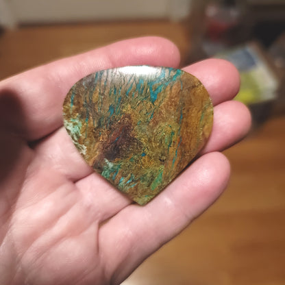Peruvian Chrysocolla Cabochon - front view