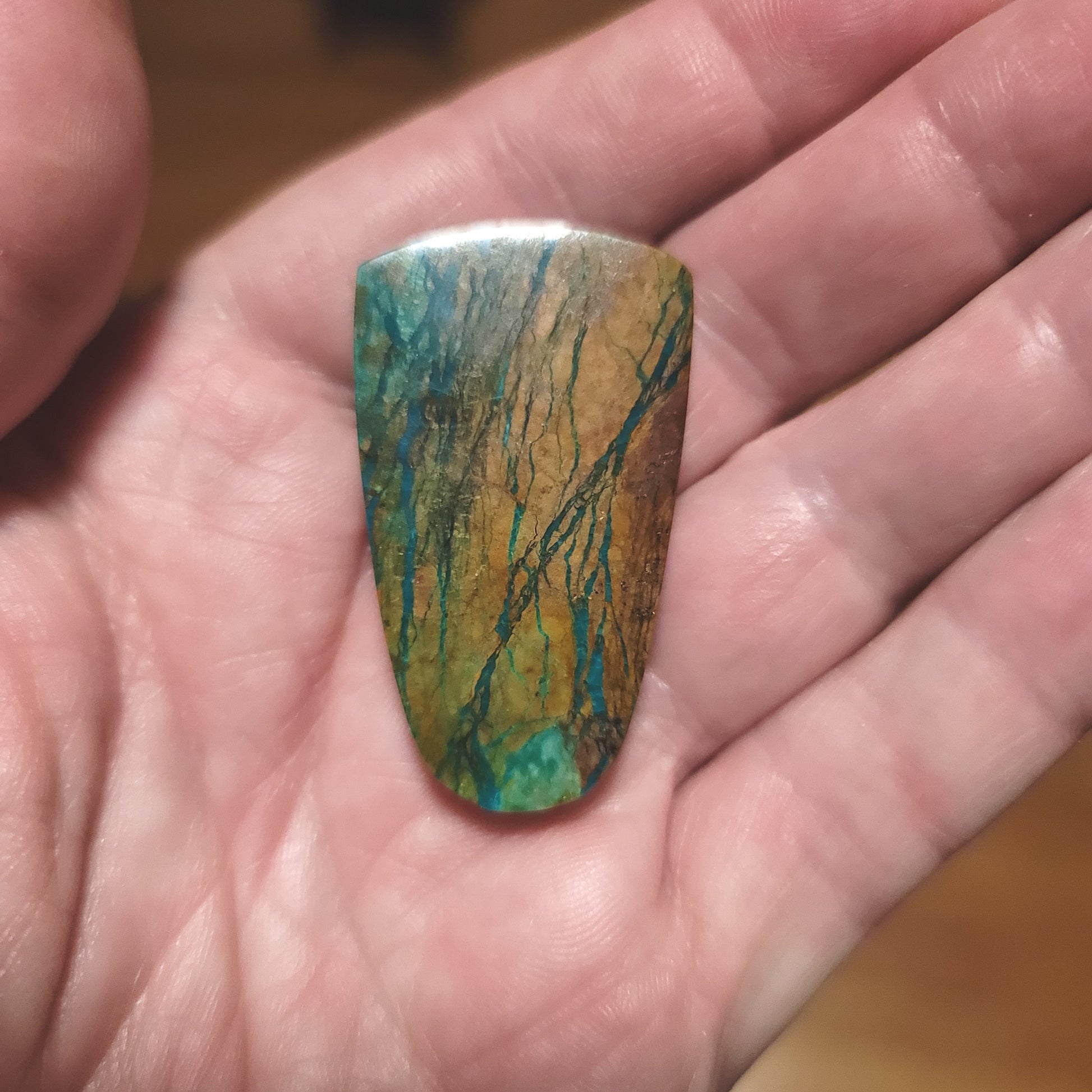 Peruvian Chrysocolla Cabochon - back view