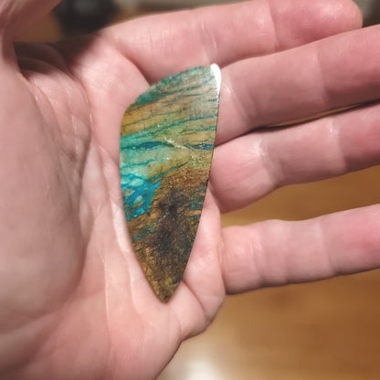 Peruvian Chrysocolla Cabochon - back view