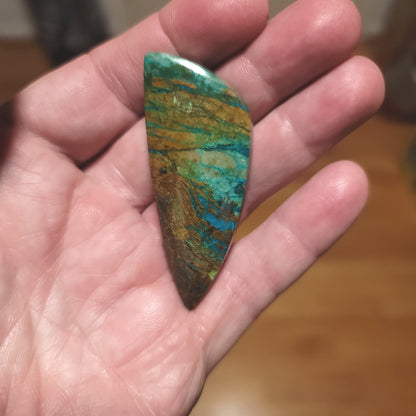 Peruvian Chrysocolla Cabochon - front view