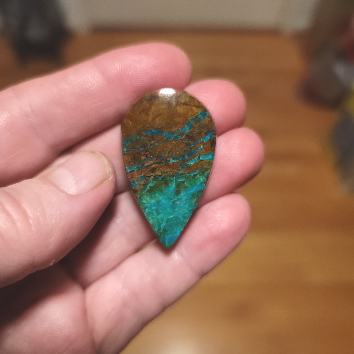 Peruvian Chrysocolla Cabochon - front view