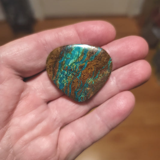 Peruvian Chrysocolla Cabochon - front view