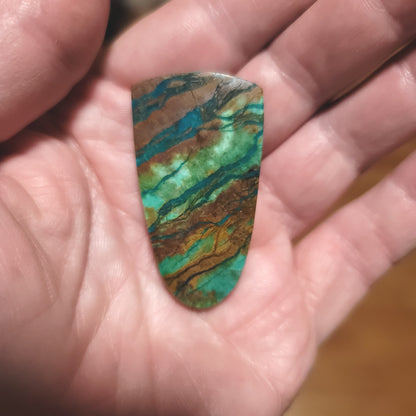 Peruvian Chrysocolla Cabochon - back view