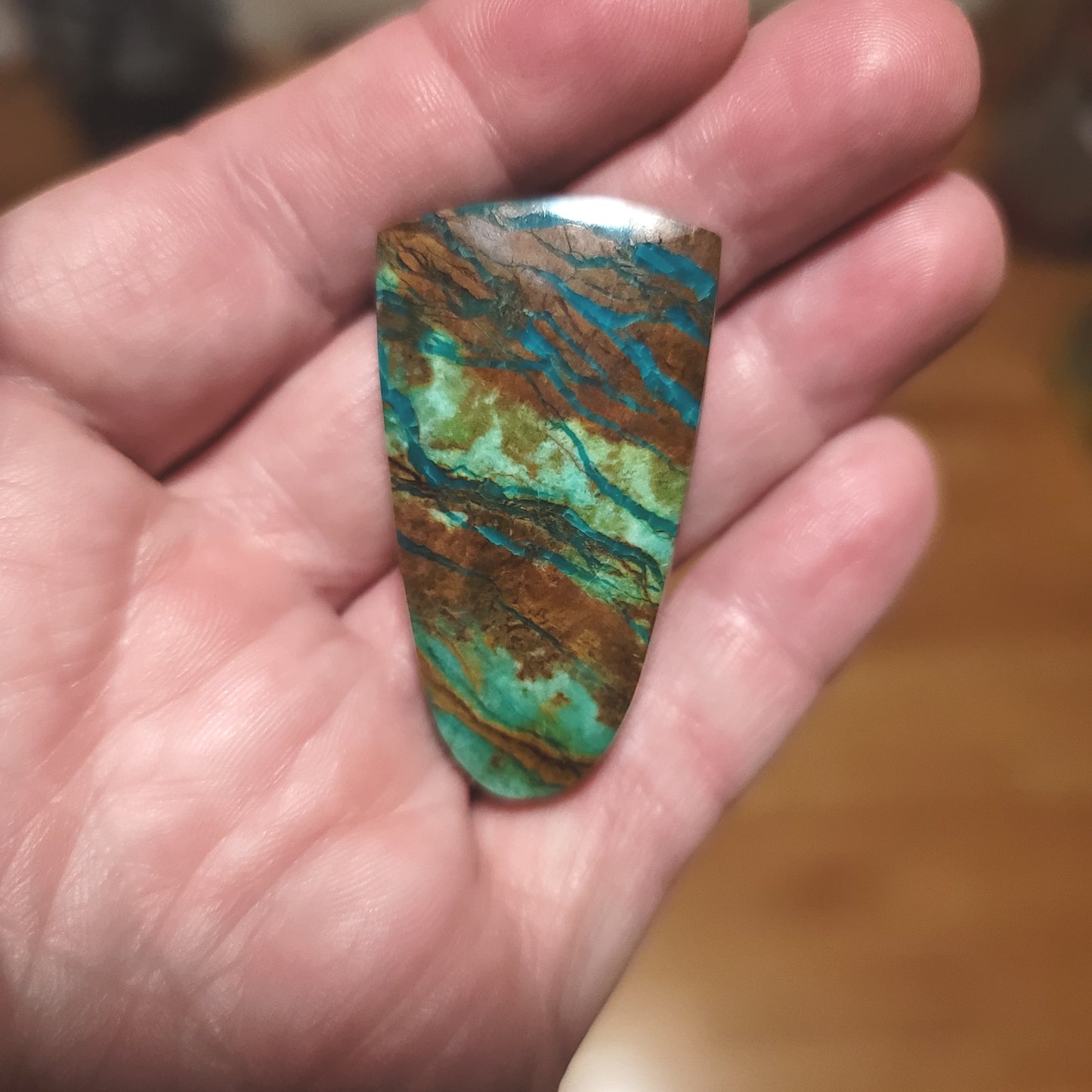 Peruvian Chrysocolla Cabochon - front view