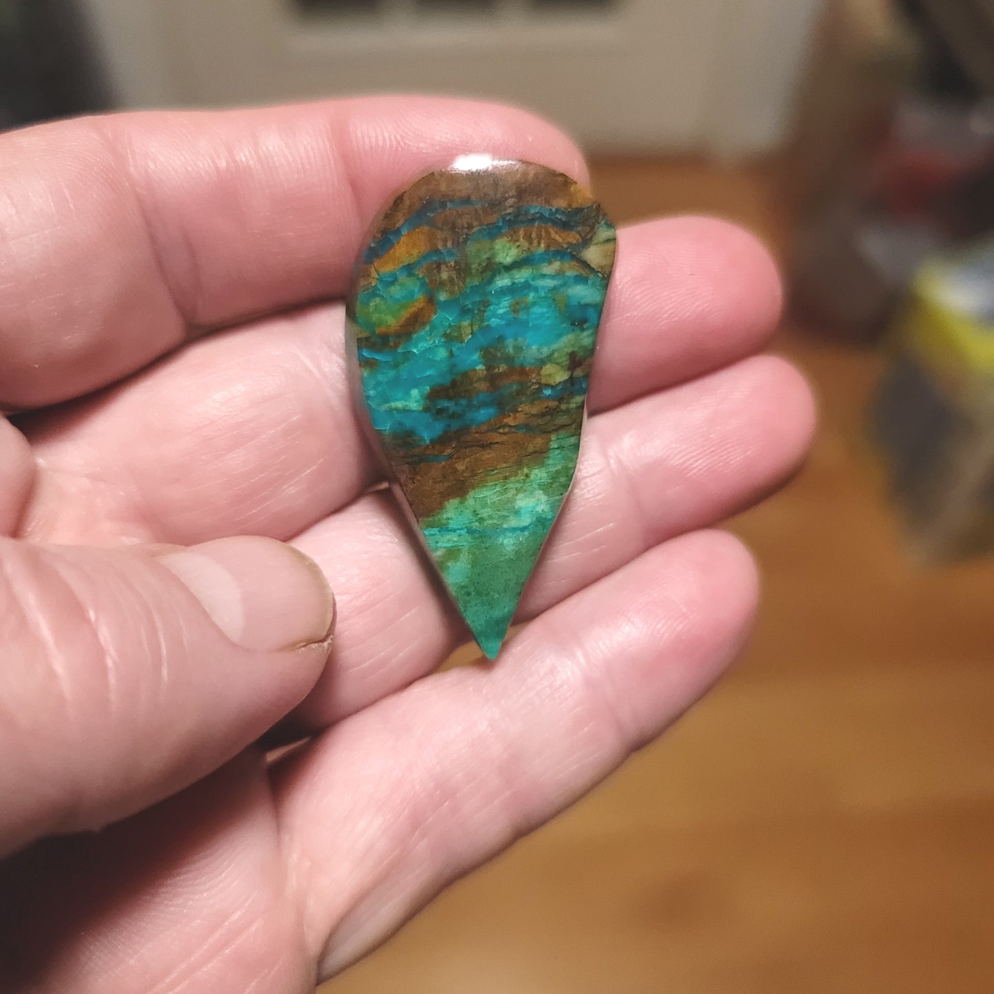 Peruvian Chrysocolla Cabochon - front view