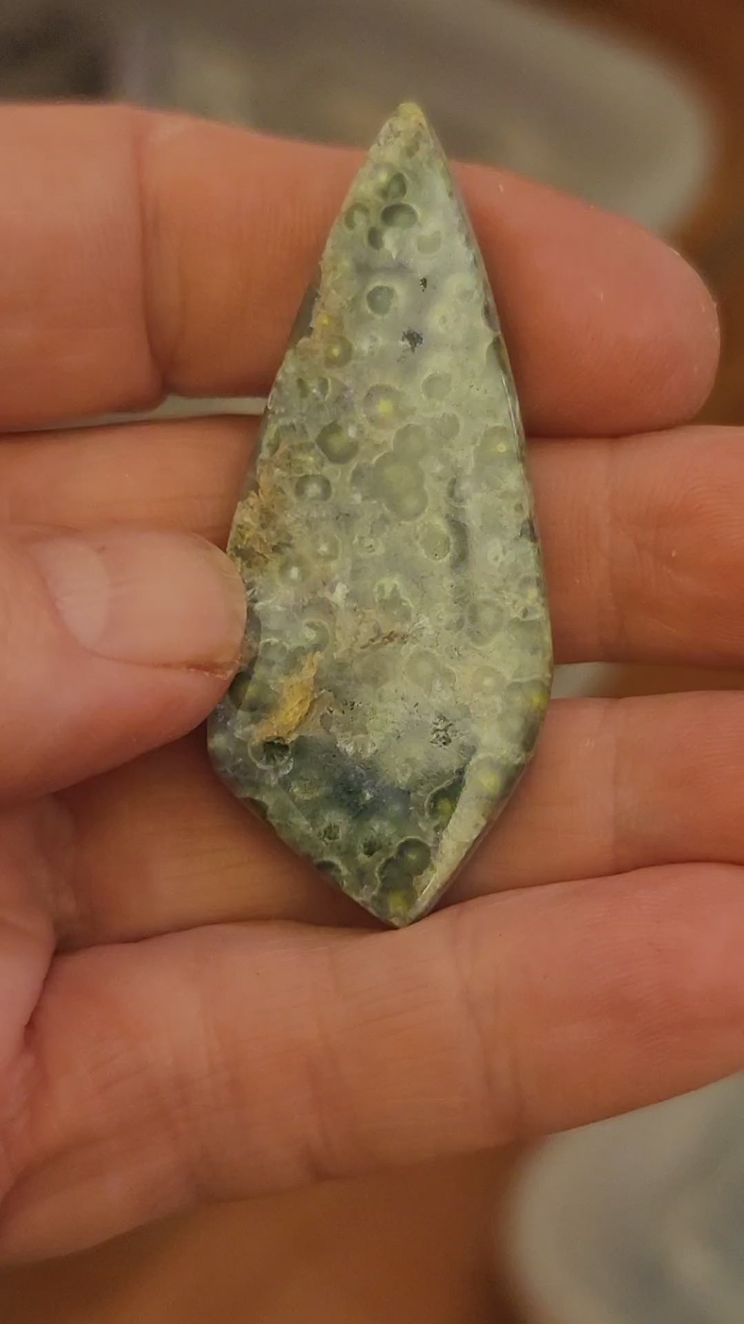 Arkansas Wavellite Cabochon - front view