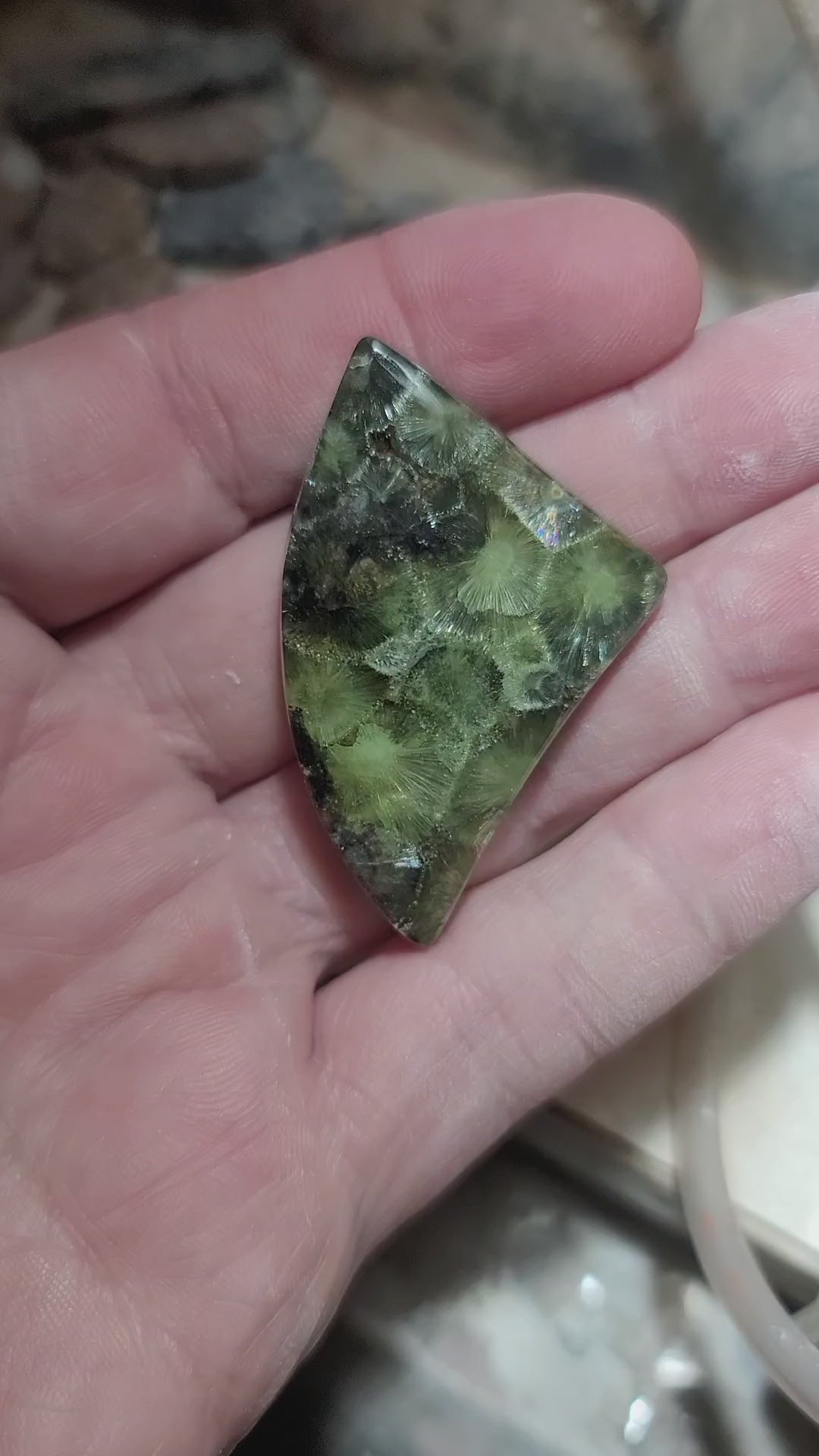 Arkansas Wavellite Cabochon - front view