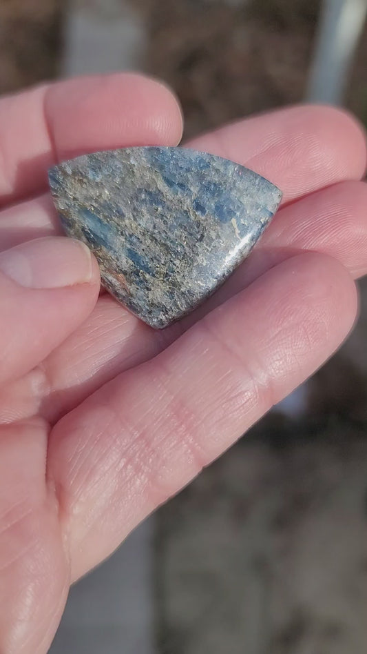 Virginia Kyanite with Pyrite Cabochon - front view