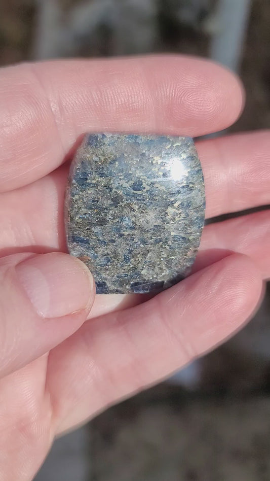Virginia Kyanite with Pyrite Cabochon - front view