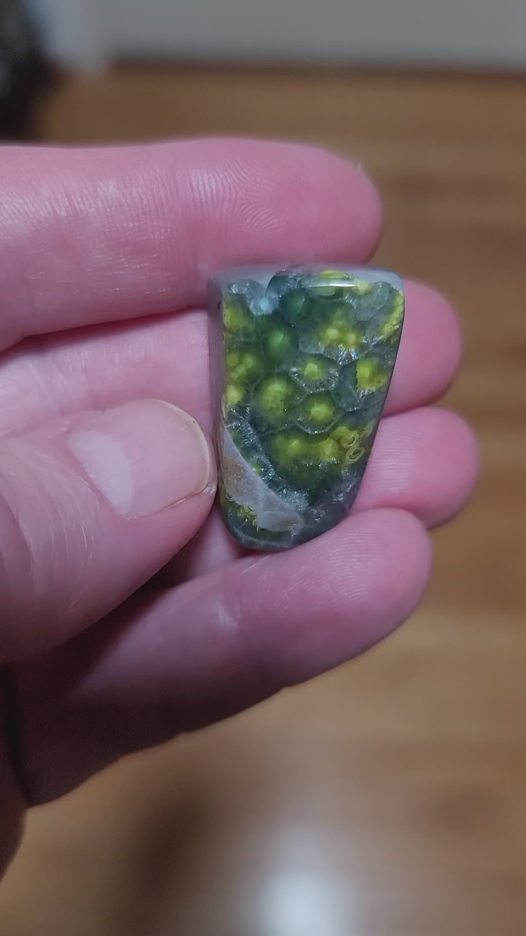 Arkansas Wavellite Cabochon - front view
